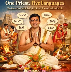 One Priest, Five Languages: The Bay Area Pandit Who Performs Authentic South AND North Indian Rituals with Ease in New York, NY