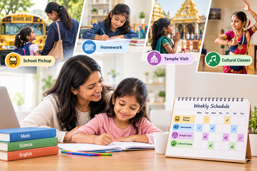 Care Corner - Balancing School Pickup, Homework, and Weekend Temple or Cultural Classes: A Schedule Guide for NRI Parents