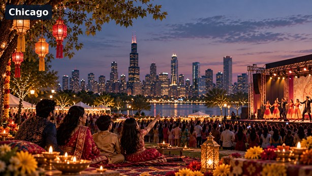 Diwali in Chicago: Fireworks in the Suburbs, Bollywood in Schaumburg in New York,NY