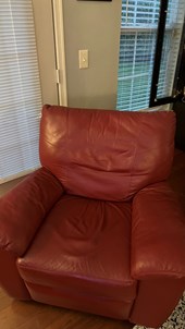 IKEA Leather Sofa, Manual Recliner in Herndon, VA