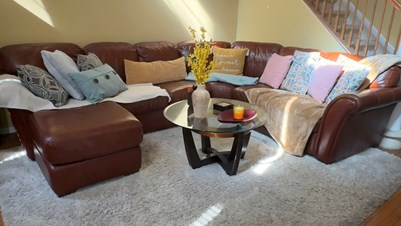Sectional Leather Sofa From Macys in Princeton, NJ