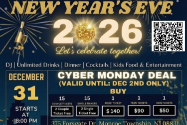2026 New Year Party in New Jersey in Monroe Township, NJ