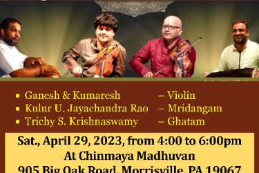Ganesh Kumaresh Concert in Morrisville, PA