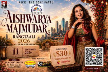 Aishwarya Majmudar Rangtaali 2026 – Live in Houston in Houston, TX