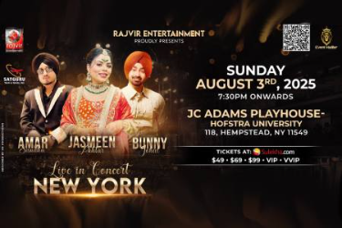 Jasmeen Aktar• Amar Sandhu • Bunny Johal – Live in Newyork for One Epic Night! in Hempstead, NY