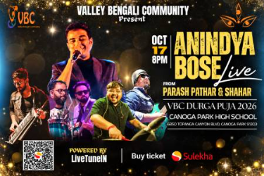 Anindya Bose Live Concert in VBC Durga Puja 2026 in Canoga Park, CA