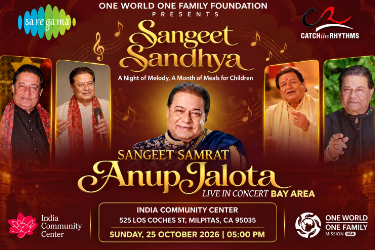 Anup Jalota Live In Concert Bay Area - Sangeet Sandhya 2026 - San Francisco Indian event on Sun, Oct 25