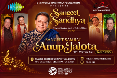 Anup Jalota Live In Concert San Diego - Sangeet Sandhya 2026 - San Diego Indian event on Fri, Oct 23
