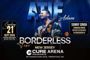 Atif Aslam's Borderless Tour Live Concert in New Jersey in Trenton, NJ
