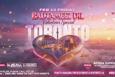 BADTAMEEZ DIL – VALENTINE’S SPECIAL |TORONTO |SHISHA| INDOOR +HEATED PATIO in Toronto, ON