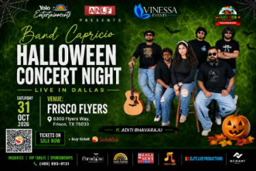 Band Capricio Live In Dallas: Halloween Concert Night 2026 - Dallas Indian event on Sat, Oct 31