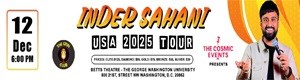 Inder Sahani Stand-Up Comedy Live 2025 in Washington DC