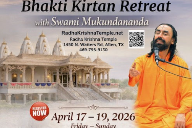 Bhakti Kirtan Retreat with Swami Mukundananda, April 17–19, 2026 in Allen, TX