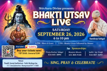 Bhakti Utsav Live With Sandeep Sehgal In Newyork - New York Indian event on Sat, Sep 26
