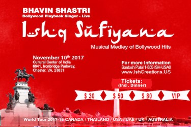 Bhavin Shastri bollywood Playback Singer-Live Ishq Sufiyana Musical Medley of Bollywood Hits in Chester, VA