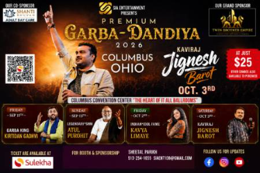 Biggest Garba Dandia Festival in Ohio - Jignesh Barot Oct 3rd 6Pm in Columbus, OH
