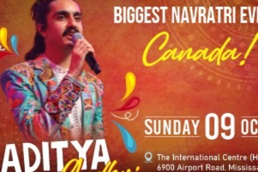 BIGGEST NAVRATRI EVER with Aditya Gadhvi Live October 09, 2022!!! in MISSISSAUGA, ON