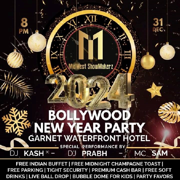 Countdown to 2024 at Bollywood Blaze Bash in Indy