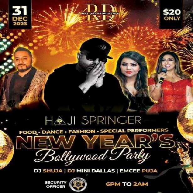 Groove into 2024 with Iconic Star Haji Springer at this Texas Bollywood NYE Spectacle