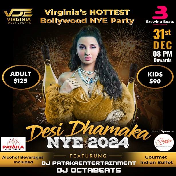 Step into 2024 with Music, Dance & Family Fun at Desi NYE Extravaganza
