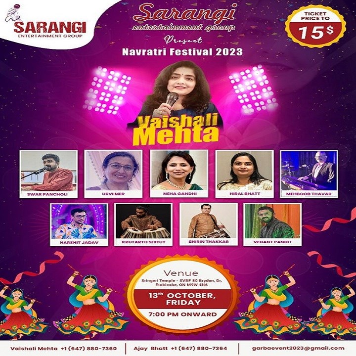 Rhythmic Reverie: Garba Extravaganza by Vaishali Mehta & Friends in Etobicoke