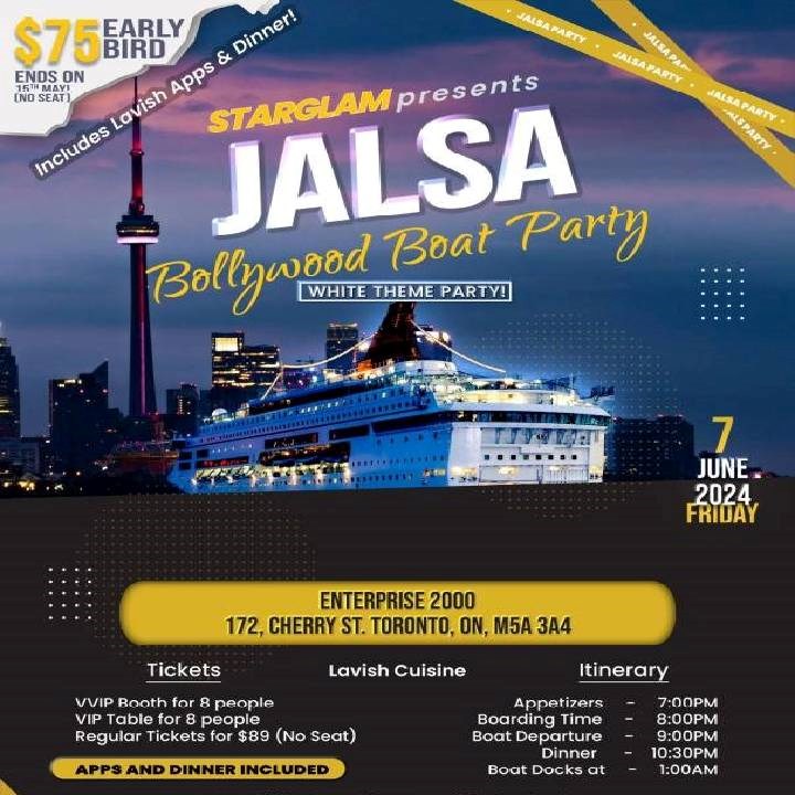 Set Sail for Sophistication: JALSA Bollywood Boat Party Sets Toronto Afloat