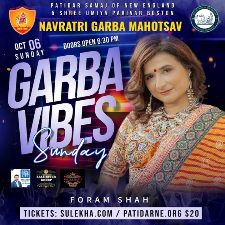 Sunday Garba Vibes with Foram Shah – A Night of Vibrance and Tradition in Foxboro