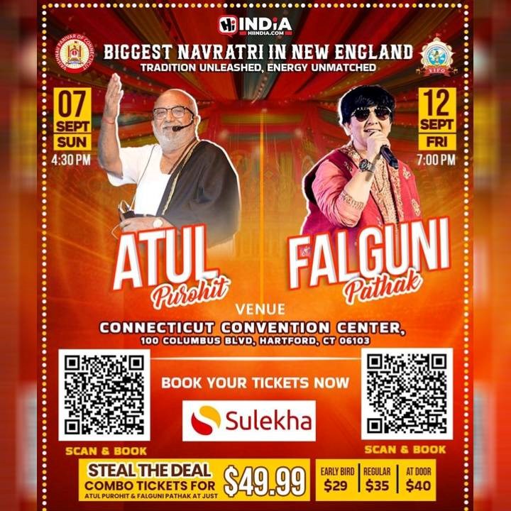 Navratri 2025 Comes Alive in CT & Boston with Atul Purohit & Falguni Pathak