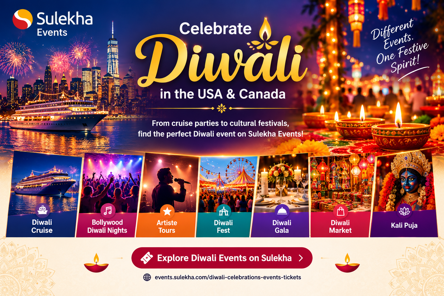 Celebrate Diwali in the USA and Canada: Explore Events on Sulekha
