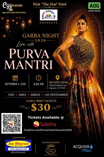 Purva Mantri Garba Live 2026 in Houston