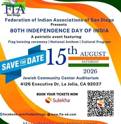 FIA San Diego’s 80th Independence Day of India Celebration 2026