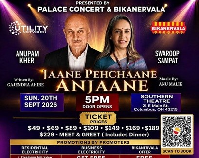 Live in Columbus! Experience ‘Jaane Pehchaane Anjaane’ with Anupam Kher & Swaroop Sampat