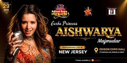 New Jersey, Get Ready for 7.5 Hours of Madness! Navratri with Aishwarya Majmudar at Edison Expo!
