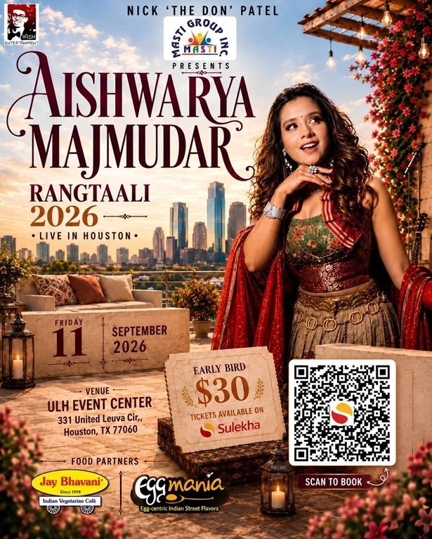 Aishwarya Majmudar Rangtaali 2026 – Live in Houston: A Night of Music, Dance, and Multicultural Magic 