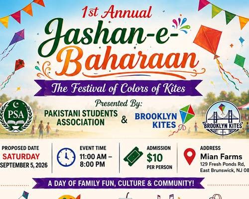  Soar High & Celebrate: Jashan-e-Baharaan – The Festival of Colors of Kites 2026 in East Brunswick!