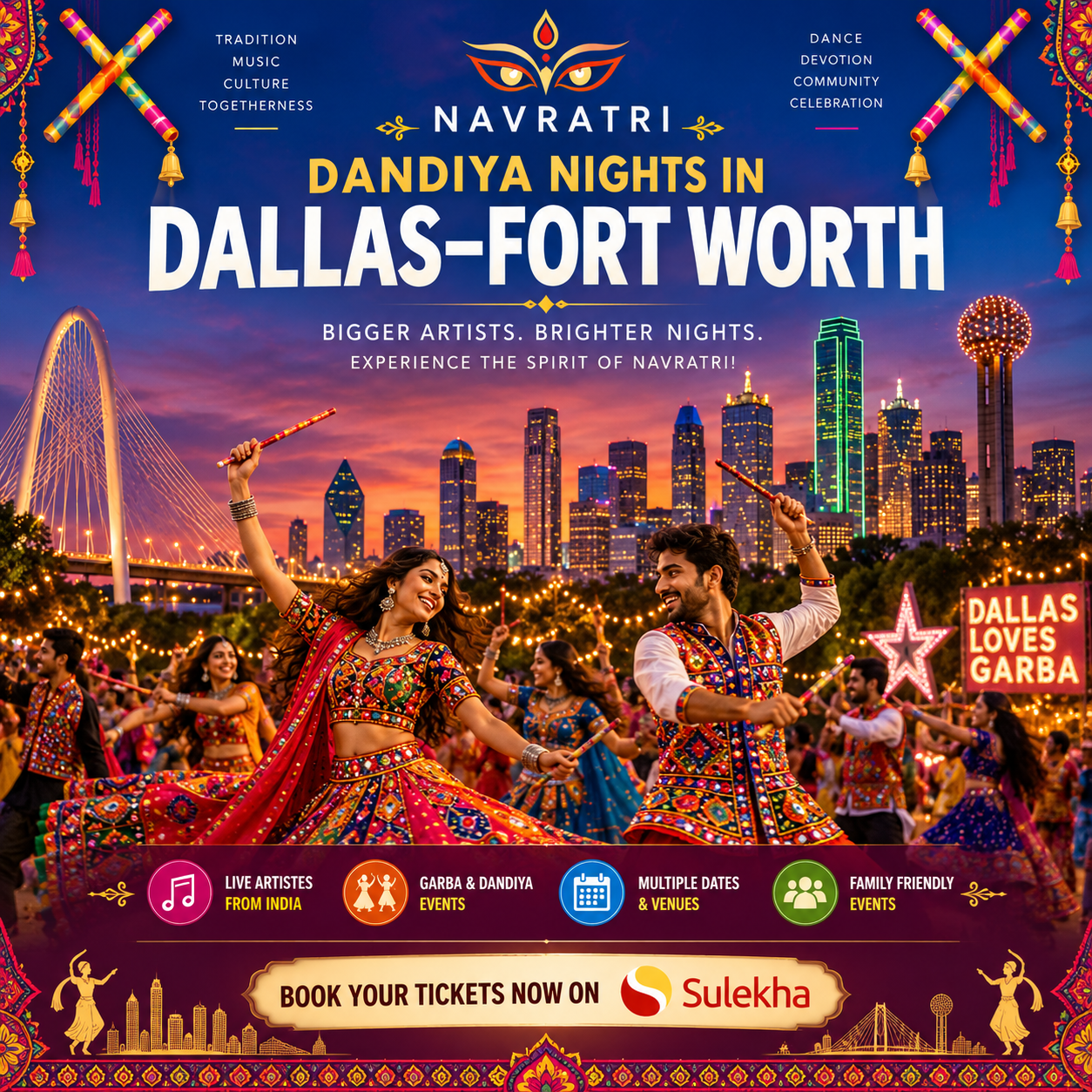Dallas-Fort Worth Navratri 2026: DFW’s Biggest Garba & Dandiya Nights!