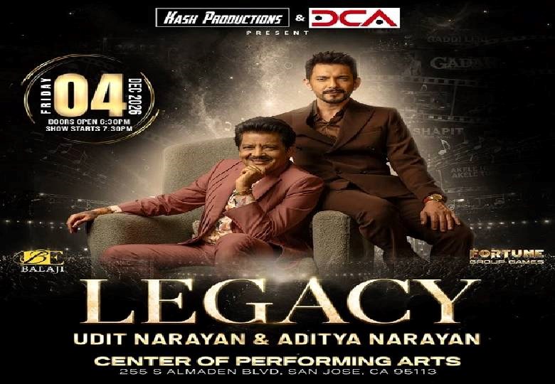 LEGACY – Udit Narayan & Aditya Narayan Live In Bay Area 2026 – A Father-Son Musical Extravaganza You Cannot Miss!