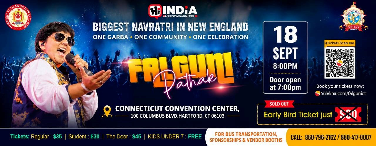 Labor Day Special! Get 10% Off General Admission Tickets for Falguni Pathak Dandiya Dhoom 2026 in Hartford