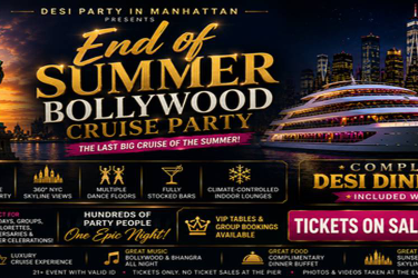 Bollywood Cruise Party Desi Dinner Buffet Saturday Night Sep 12