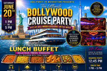 Bollywood Cruise Party Desi Lunch Buffet Saturday June 20th in New York, NY