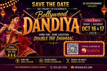 Bollywood Dandiya 2026 Double The Dhamaal - Austin Indian event on Fri, Oct 16