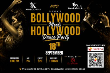 Bollywood Meets Hollywood – Dance Party In NJ in North Brunswick, NJ