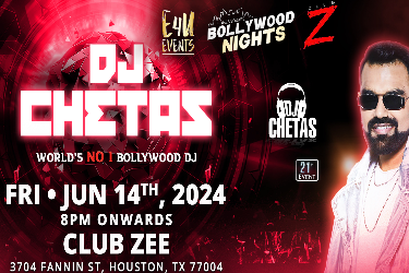 Bollywood Nights With World's No.1 Bollywood Dj - DJ Chetas Zee - Houston in Houston, TX
