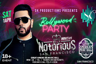 Bollywood Party with DJ Notorious - Great American Music Hall in San Francisco, CA