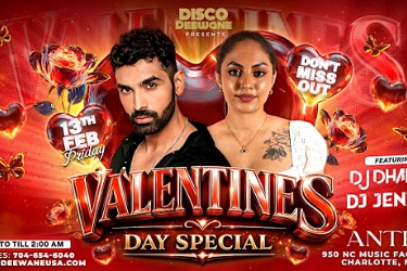 BOLLYWOOD VALENTINES DAY - FT. DJ DHARAK x DJ ZEE, Charlotte, NC