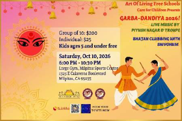 Care for Children Art of Living Free Schools Bay Area Garba Dandiya 2026