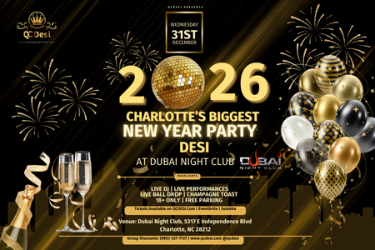 Charlotte's Biggest Bollywood NewYearEve 2026 Party by QCDESI in , NC