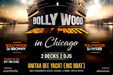 CHICAGO DIWALI ON DECK- BOLLYWOOD BOAT PARTY AT ANITA DEE YACHT in Chicago, IL
