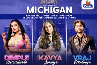 "CHOGADA TARA" Michigan's Biggest Navaratri Garba with Live music by 3 rising star of Gujarat in Waterford, MI