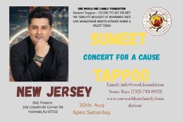 Sumeet Tappoo - Bollywood Concert for a Cause - 2025 USA Tour in Holmdel, NJ